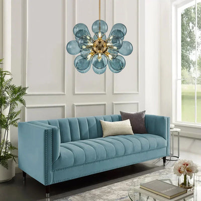 Blue Bubble Chandelier – Whimsical Glass Globe Cluster Light