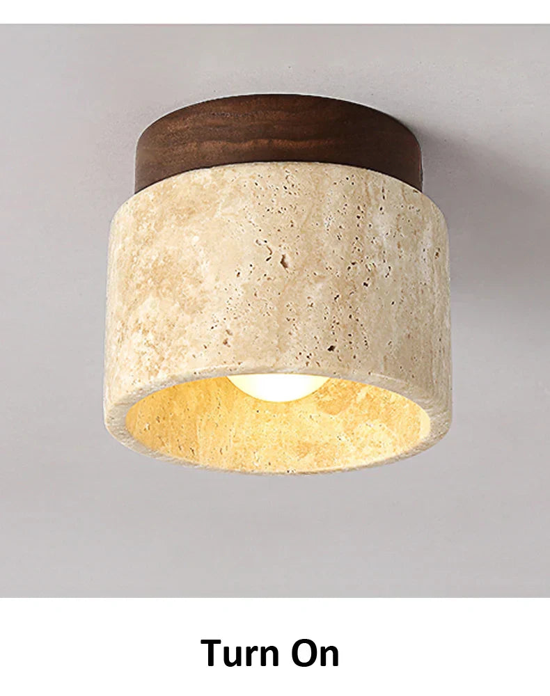 Japanese Cream Style Ceiling Lamp – Minimalist LED Light with Natural Elegance