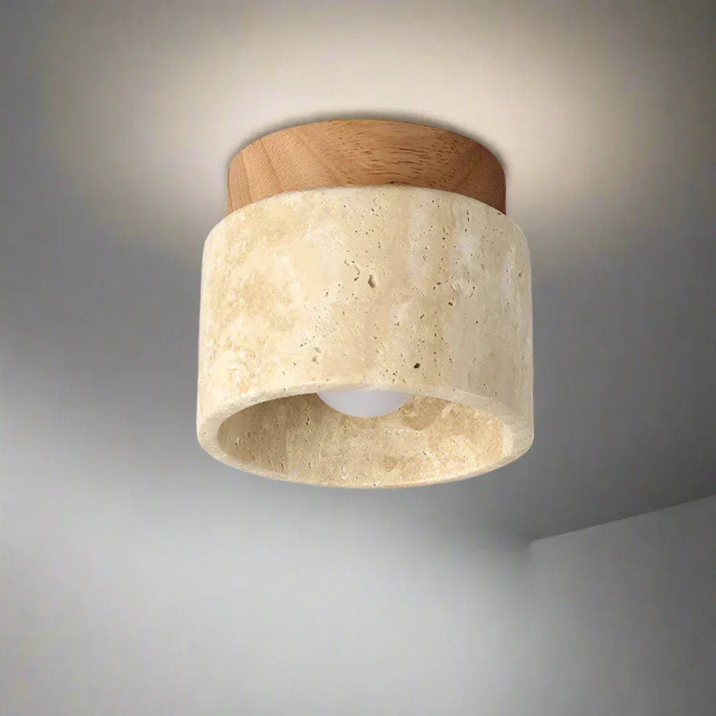 Japanese Cream Style Ceiling Lamp – Minimalist LED Light with Natural Elegance