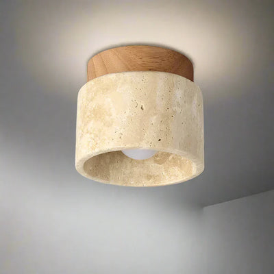 Japanese Cream Style Ceiling Lamp – Minimalist LED Light with Natural Elegance
