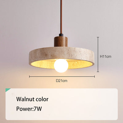 Vintage Wabi-Sabi Stone Pendant Light – Natural Elegance with Warm LED Glow