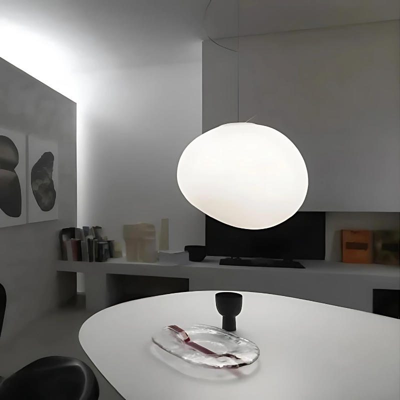LumiPebble Pendant Light – Elegant Glass and Pebble Design, Modern and Sophisticated