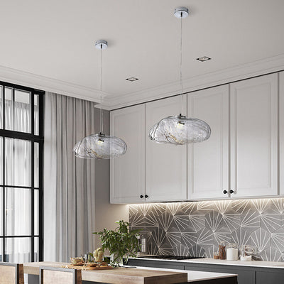 Minimalist Blown Glass Bubble Pendant Light – Elegant Handcrafted Design