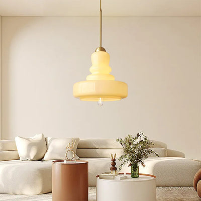 Bauhaus Pumpkin Glass Pendant Light – A Playful Twist on Timeless Elegance