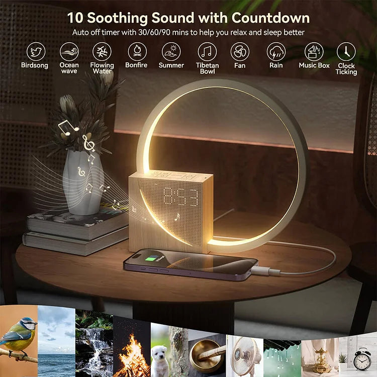 Touch Control Bedside Alarm Clock Light – Elegant & Adjustable Wake-Up Lamp