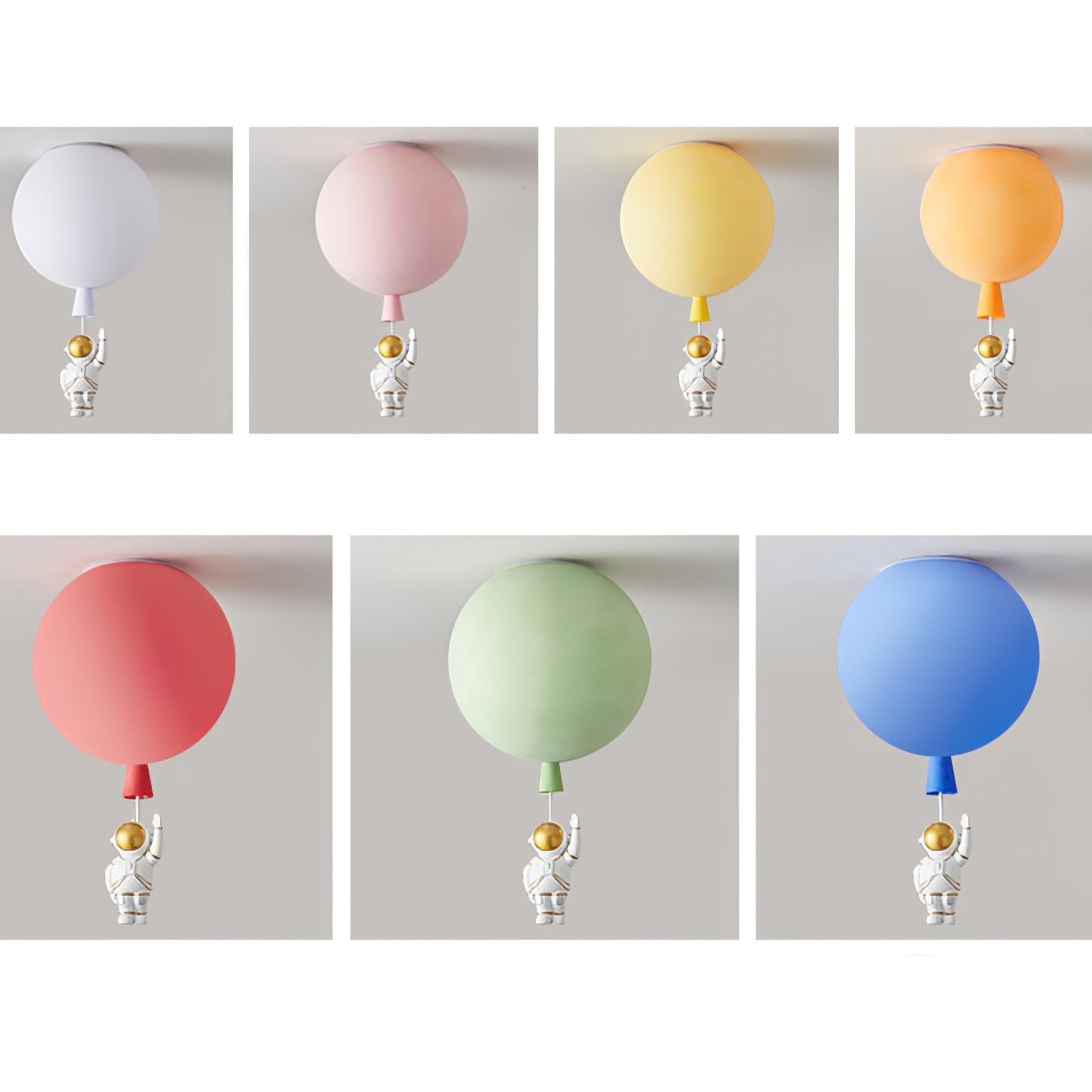 Fateh Modern Moon & Astronaut LED Ceiling Light – Whimsical Space-Themed Lamp
