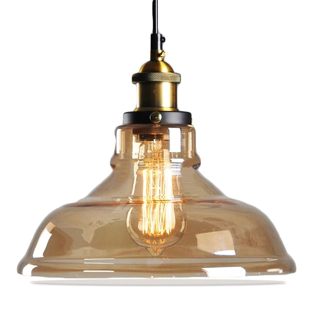 Antique Glass Pendant Light – Vintage Art Deco Hanging Lamp