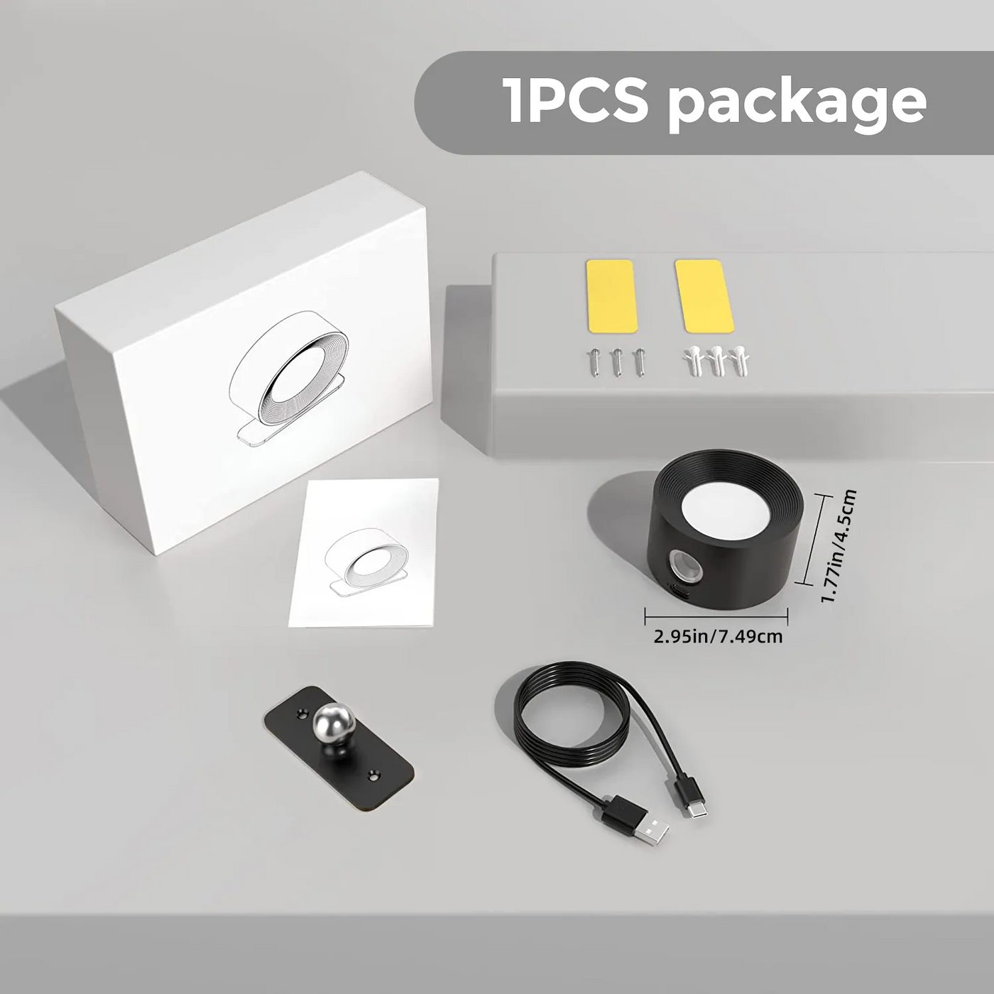 EasyStick™ Cordless Wall Light – Rechargeable, Dimmable & 360° Rotatable LED Lamp
