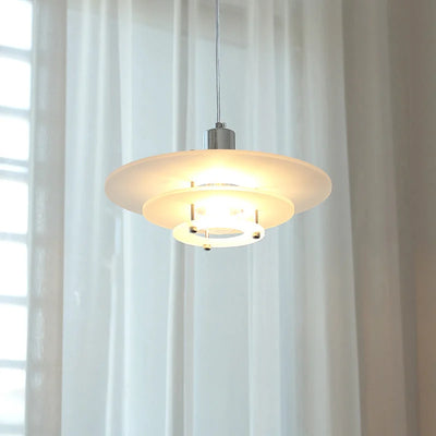 Modern UFO Pendant Light – Acrylic & Iron Contemporary LED Fixture