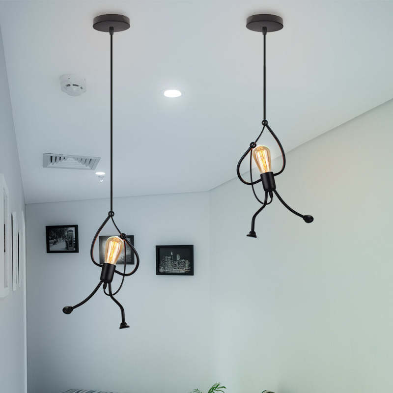 Retro Metal Pendant Light – Playful and Adjustable Design for a Unique Ambiance