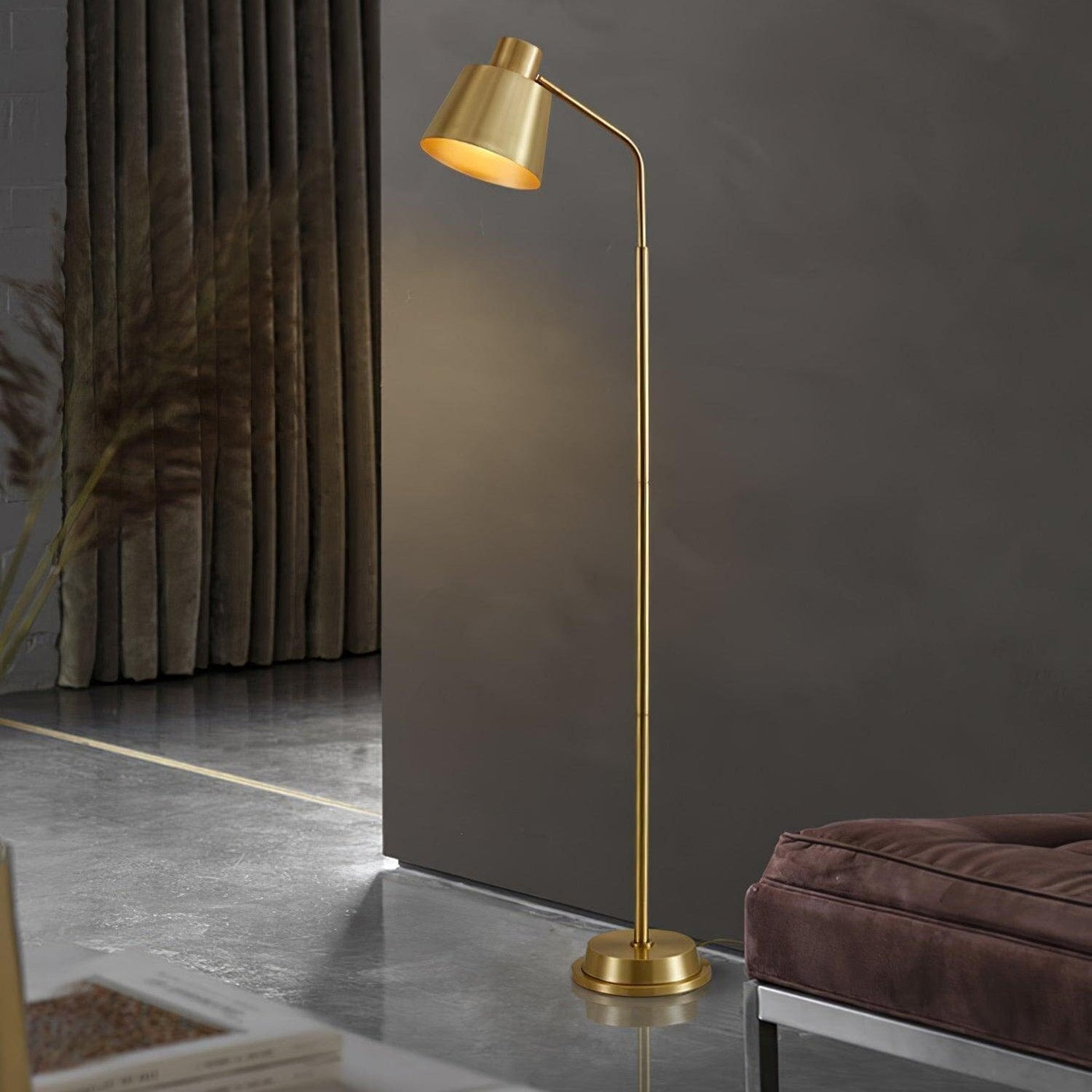 Zeid Brass Floor Lamp – Elegant Minimalist LED Standing Light