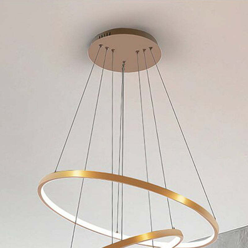 Yumanira 3-Ring Modern Ceiling Light – Dimmable LED Pendant with Remote Control