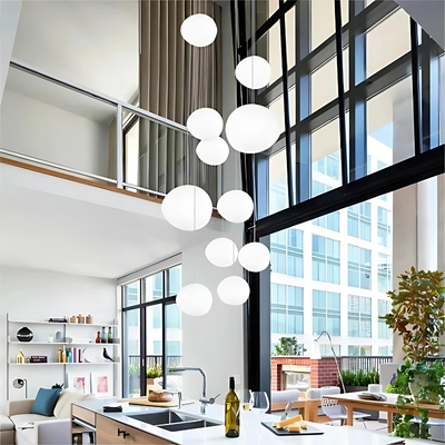 LumiPebble Pendant Light – Elegant Glass and Pebble Design, Modern and Sophisticated