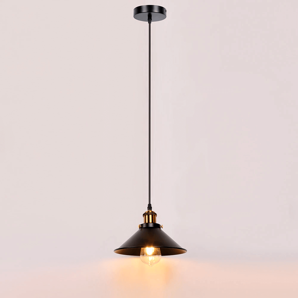 Vintage Brass Cone Pendant Light – Classic Industrial-Inspired Hanging Lamp