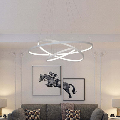 Yumanira 3-Ring Modern Ceiling Light – Dimmable LED Pendant with Remote Control