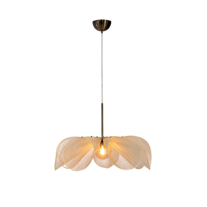 Japandi Flower Lamp – Elegant Fabric Pendant Light with Nordic & Wabi-Sabi Charm
