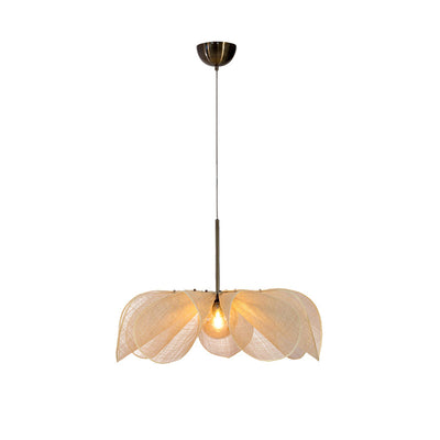 Japandi Flower Lamp – Elegant Fabric Pendant Light with Nordic & Wabi-Sabi Charm
