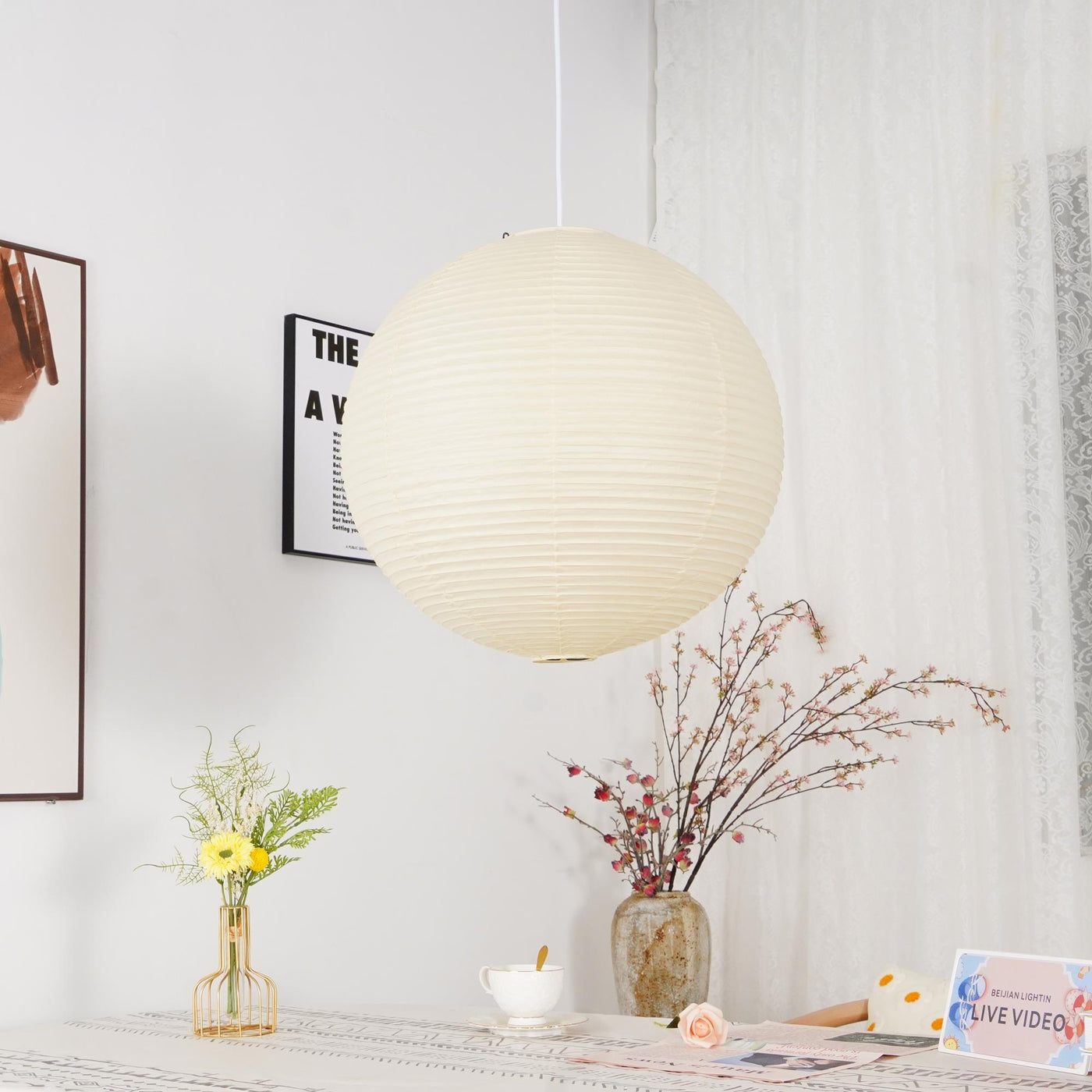 Akari A Series Pendant Light – Japanese-Inspired Paper Lantern for Timeless Elegance