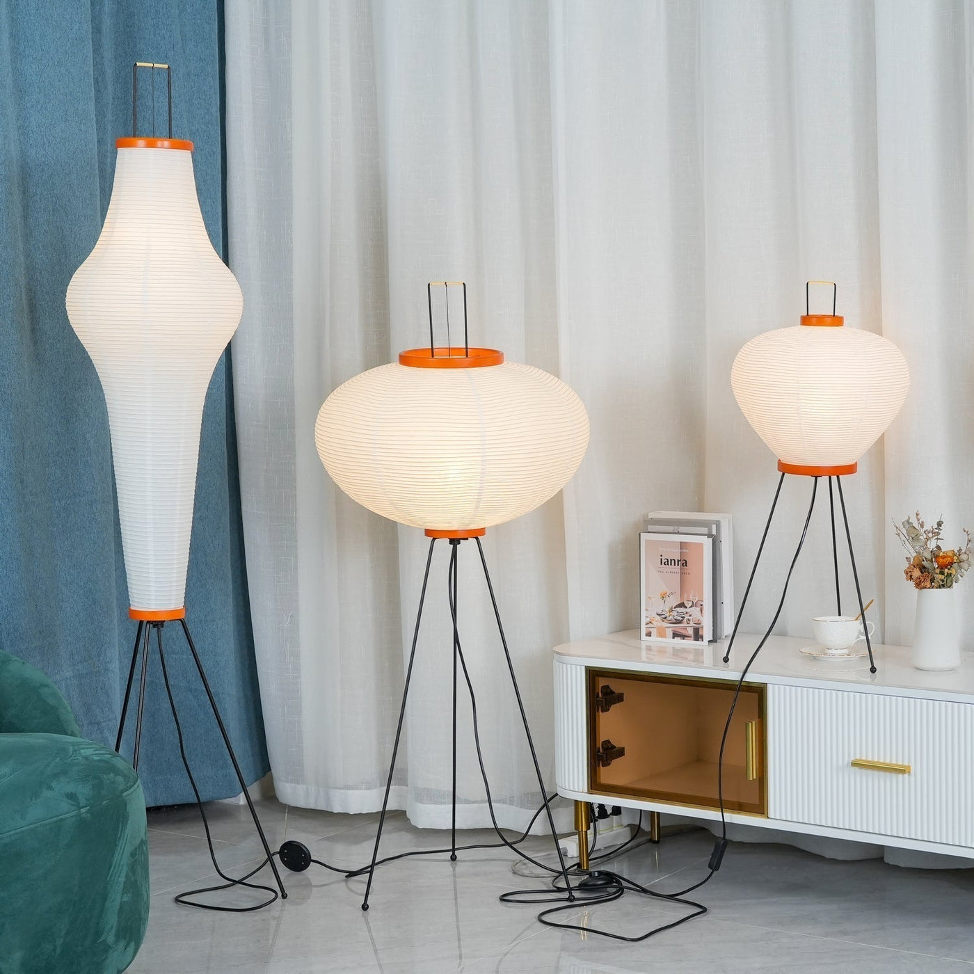 Rice Paper Floor Lamp – Minimalist Soft Glow Lighting for a Tranquil Ambience