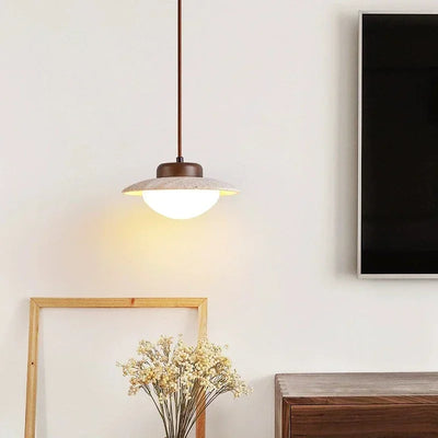 Vintage LED Chandelier – A Timeless Fusion of Stone & Wood