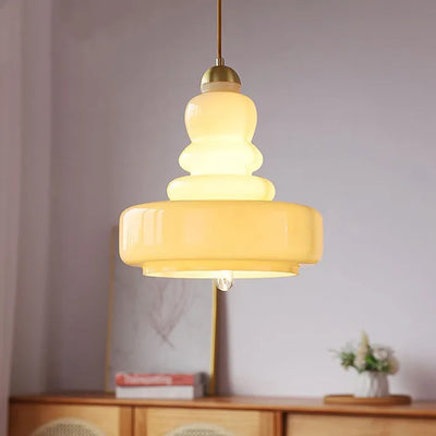 Bauhaus Pumpkin Glass Pendant Light – A Playful Twist on Timeless Elegance