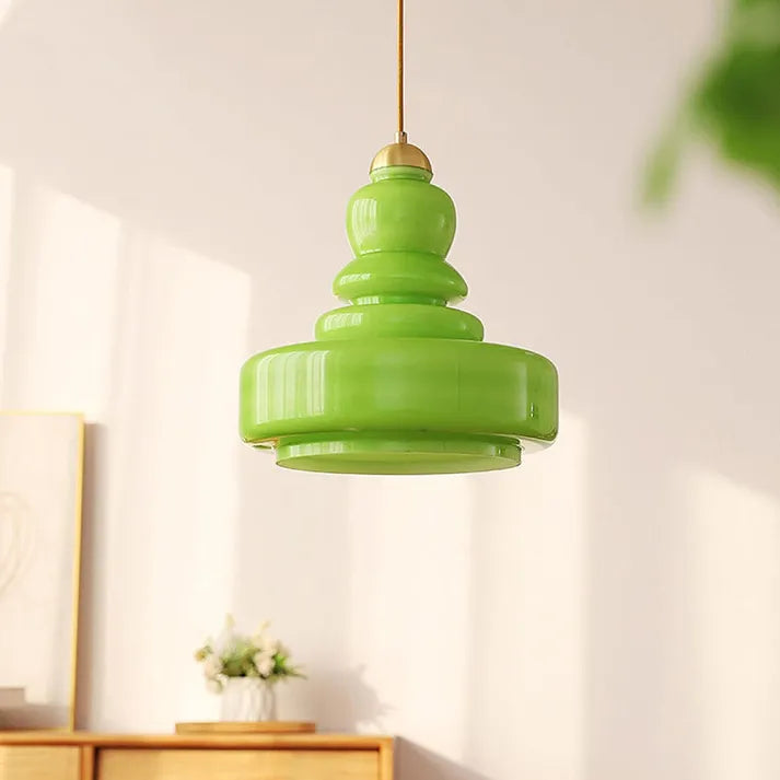 Bauhaus Pumpkin Glass Pendant Light – A Playful Twist on Timeless Elegance