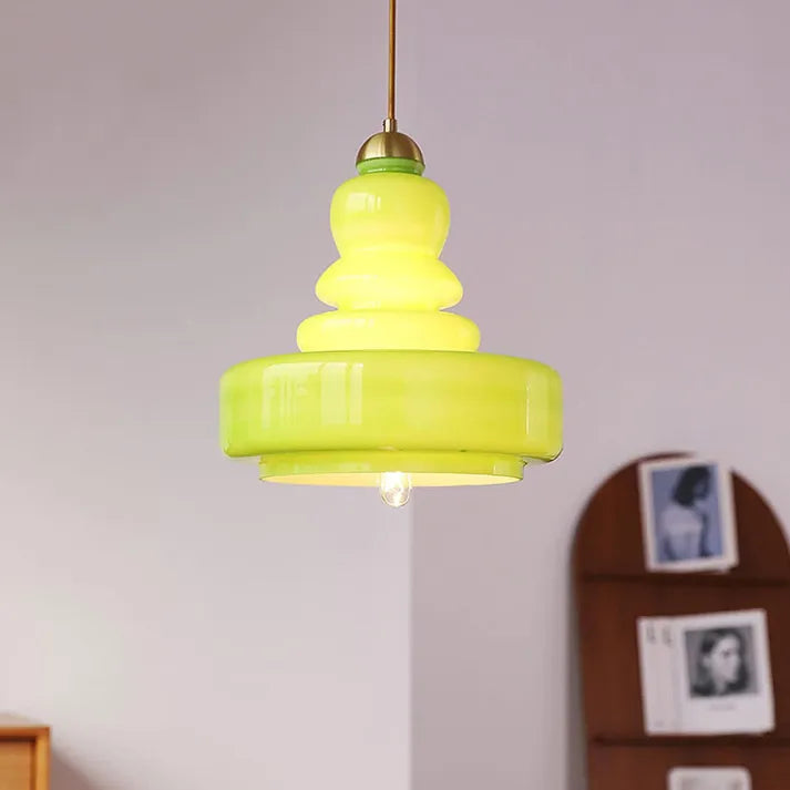 Bauhaus Pumpkin Glass Pendant Light – A Playful Twist on Timeless Elegance