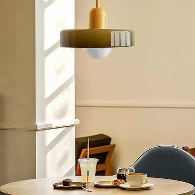 Bauhaus Pendant Light – A Timeless Fusion of Stained Glass & Modern Functionality