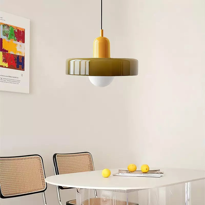 Bauhaus Pendant Light – A Timeless Fusion of Stained Glass & Modern Functionality