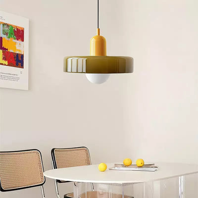 Bauhaus Pendant Light – A Timeless Fusion of Stained Glass & Modern Functionality