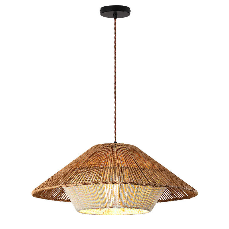 Japanese Wicker Pendant Light – Handwoven Zen-Inspired Ceiling Lamp