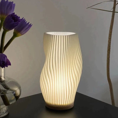 Serene Wavecrest Lamp – Modern Elegance with Adjustable Dimming & USB Power