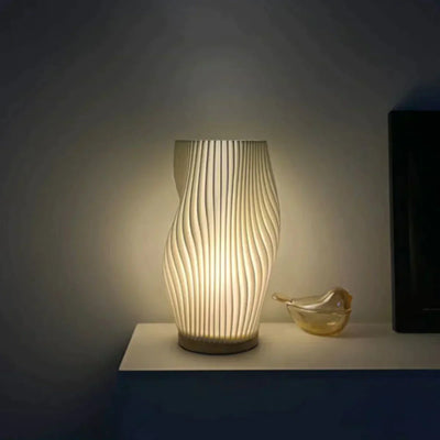 Serene Wavecrest Lamp – Modern Elegance with Adjustable Dimming & USB Power