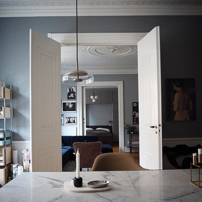 Solara Pendant Light – Elegant Brass & Glass LED Hanging Lamp