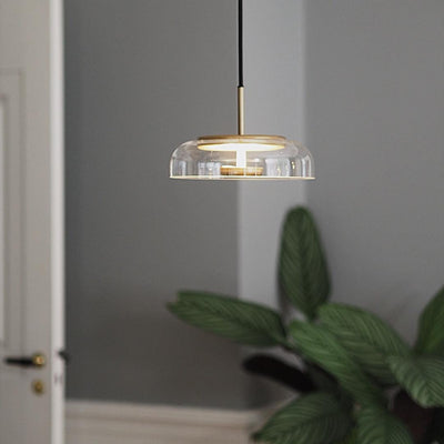 Solara Pendant Light – Elegant Brass & Glass LED Hanging Lamp