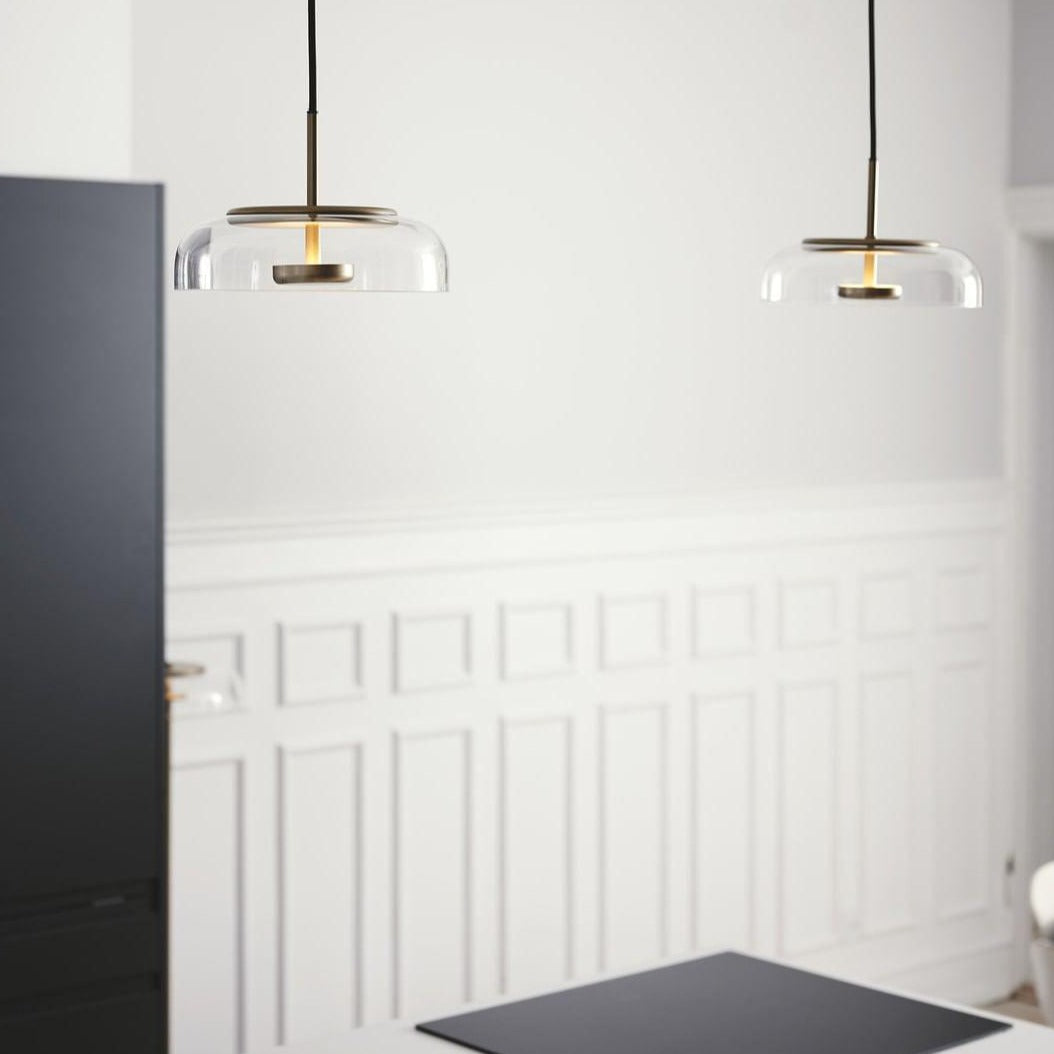 Solara Pendant Light – Elegant Brass & Glass LED Hanging Lamp