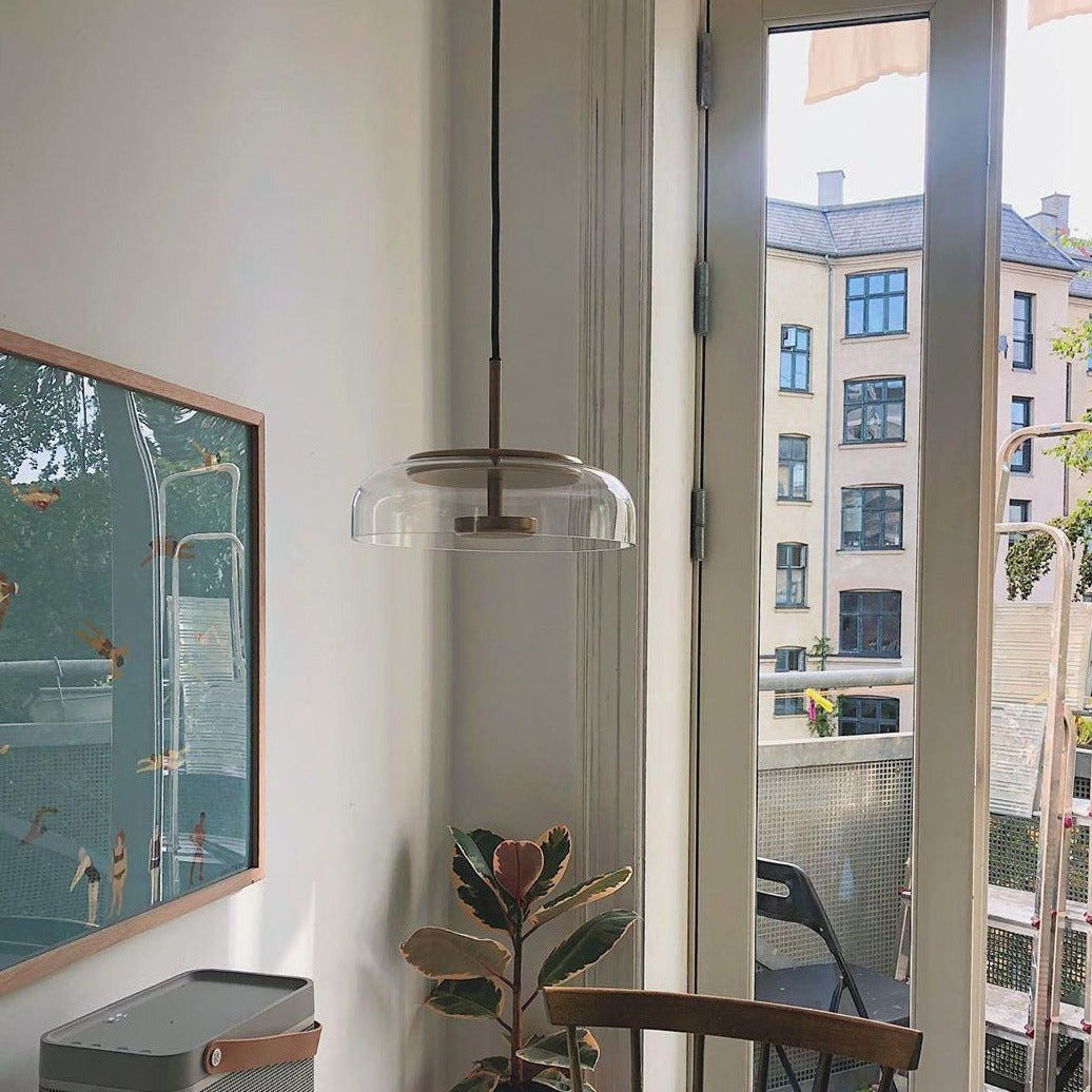 Solara Pendant Light – Elegant Brass & Glass LED Hanging Lamp