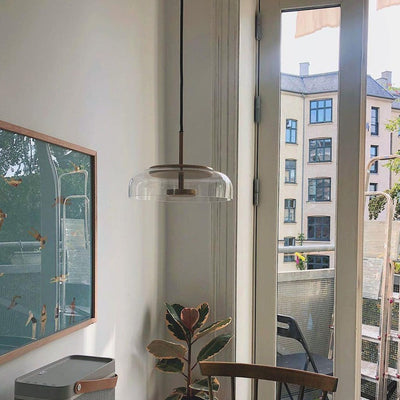 Solara Pendant Light – Elegant Brass & Glass LED Hanging Lamp