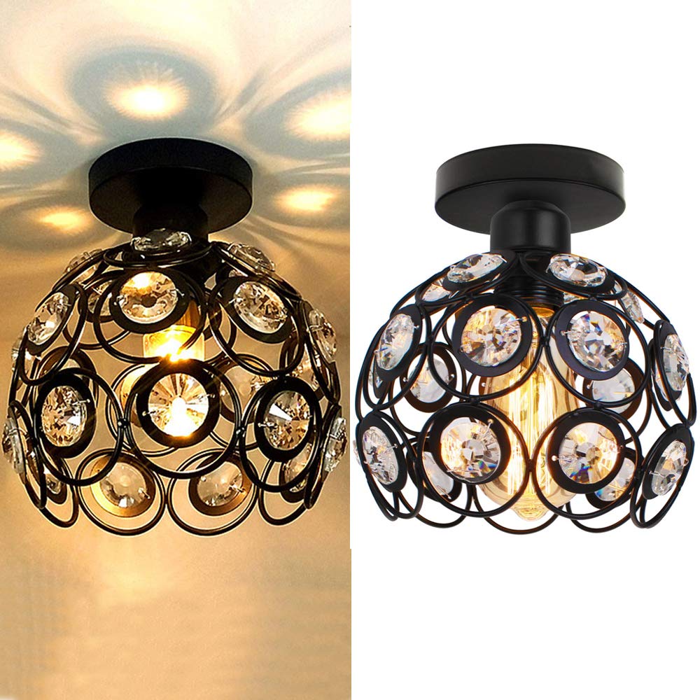 Fancy Gold Luxury Ceiling Light – Elegant Crystal Ball Flush Mount for Hallways & Entryways
