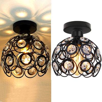 Fancy Gold Luxury Ceiling Light – Elegant Crystal Ball Flush Mount for Hallways & Entryways
