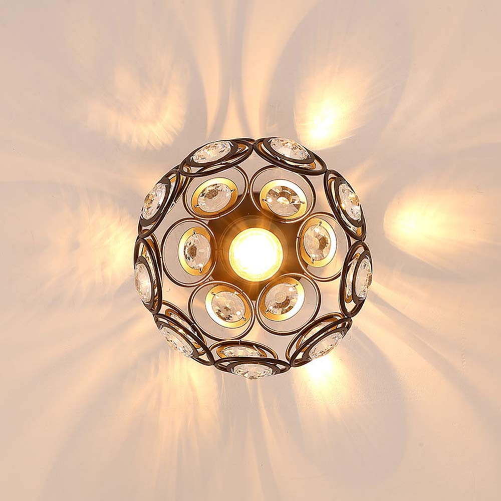 Fancy Gold Luxury Ceiling Light – Elegant Crystal Ball Flush Mount for Hallways & Entryways