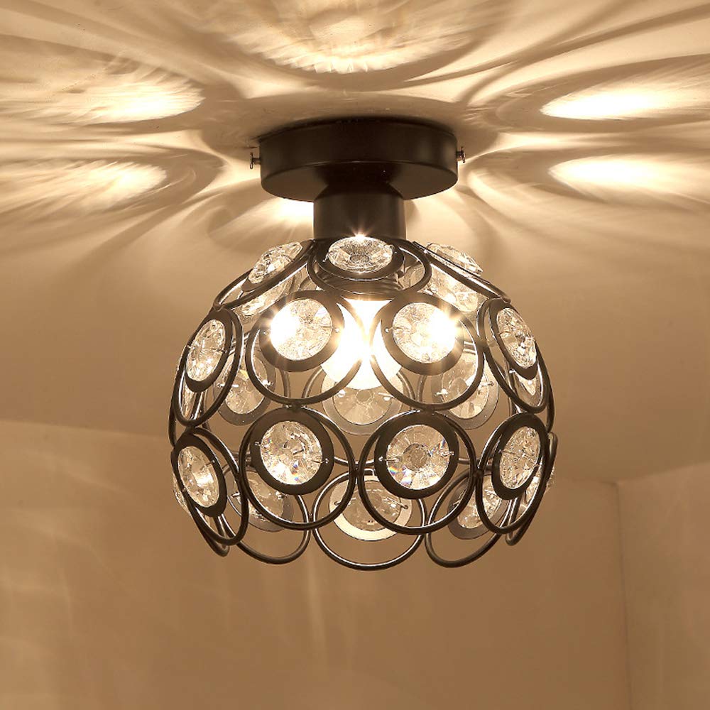 Fancy Gold Luxury Ceiling Light – Elegant Crystal Ball Flush Mount for Hallways & Entryways