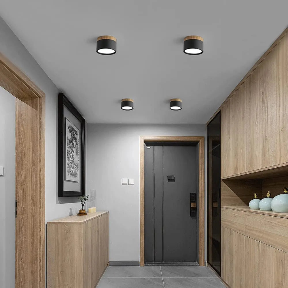 Nordic Cylinder LED Ceiling Light – Minimalist Flush Mount for Modern Hallways