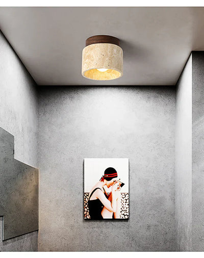 Japanese Cream Style Ceiling Lamp – Minimalist LED Light with Natural Elegance