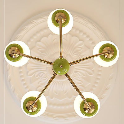 Onyx Chandelier – Elegant Green Glass Lighting for a Sophisticated Ambience