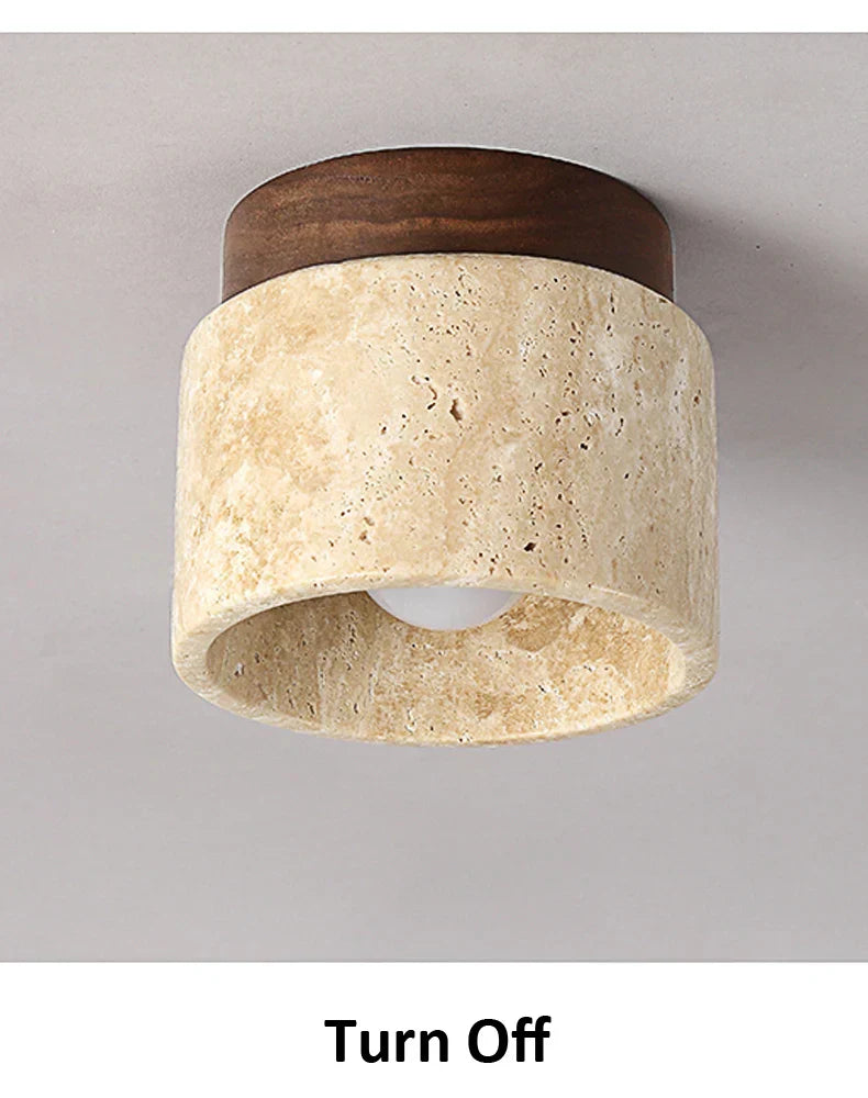 Japanese Cream Style Ceiling Lamp – Minimalist LED Light with Natural Elegance