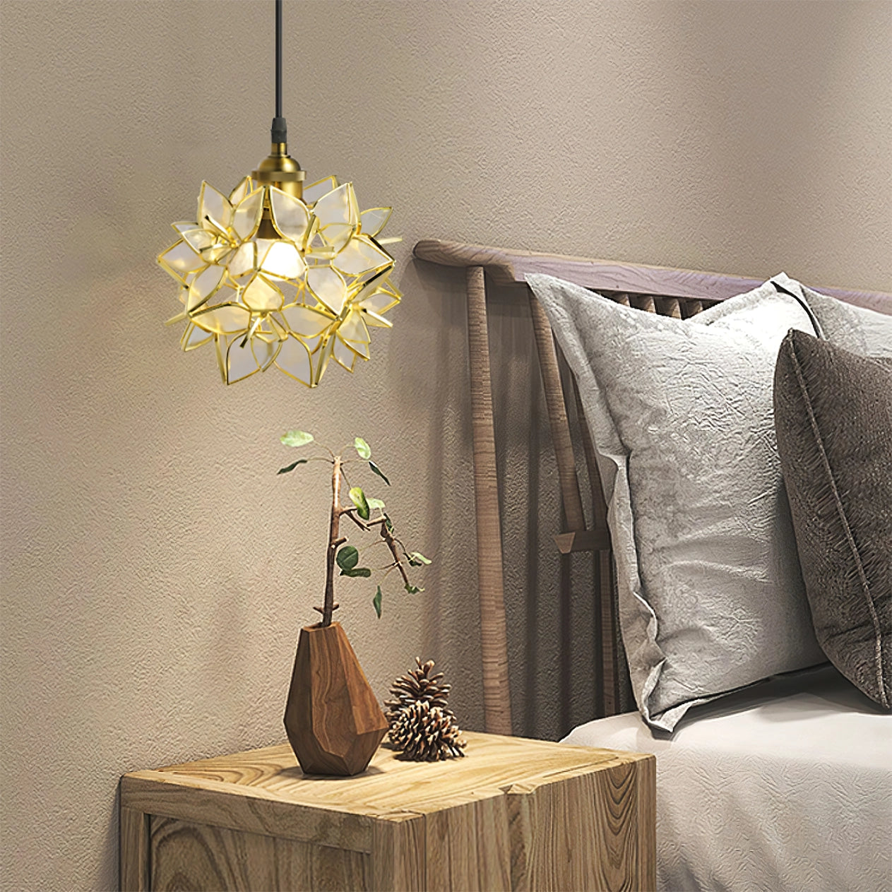 Capiz Shell Pendant Light – Handcrafted Elegance with Natural Translucence