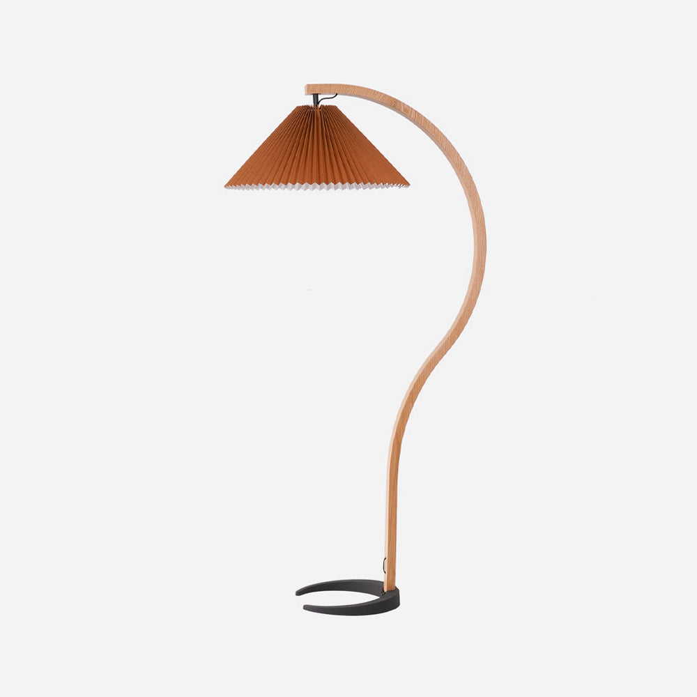 Caprani Floor Lamp – Scandinavian Design with Wood & Linen Shade