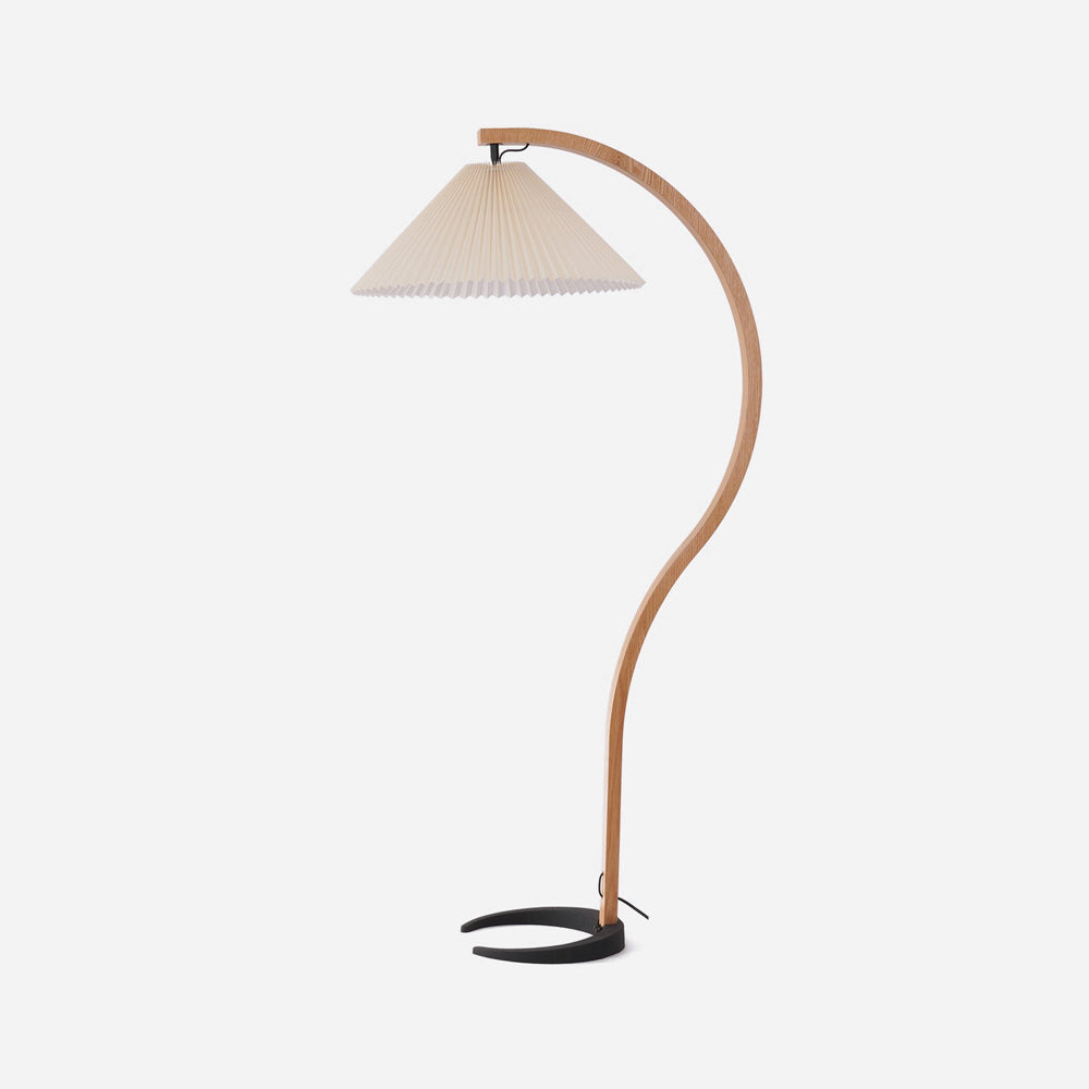 Caprani Floor Lamp – Scandinavian Design with Wood & Linen Shade
