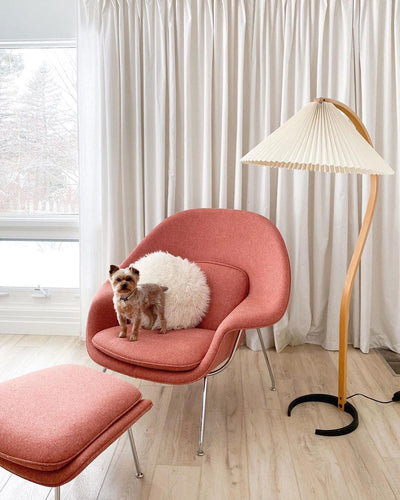 Caprani Floor Lamp – Scandinavian Design with Wood & Linen Shade